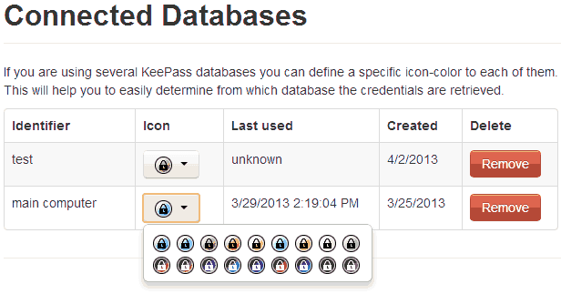 settings connected databases
